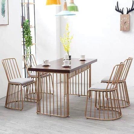 RIVER Contemporary Modern Golden Grills Dining Table