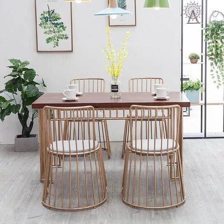 RIVER Contemporary Modern Golden Grills Dining Table