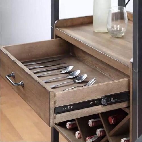 Industrial-Style Display Wine Rack Cabinet