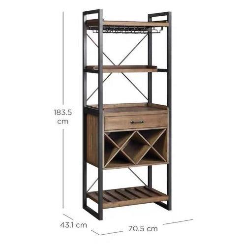 Industrial-Style Display Wine Rack Cabinet