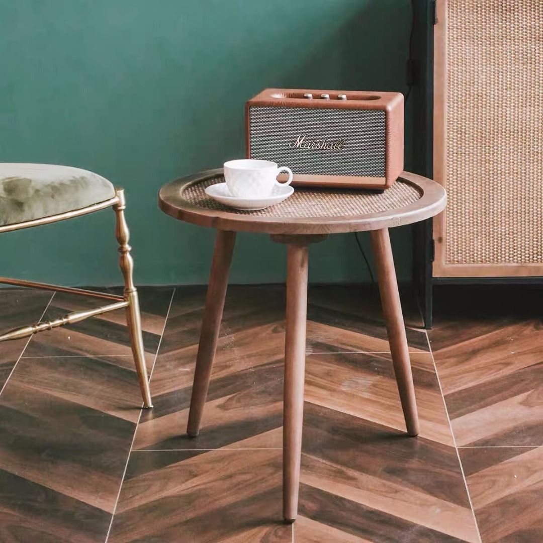 Round Wood Side Table