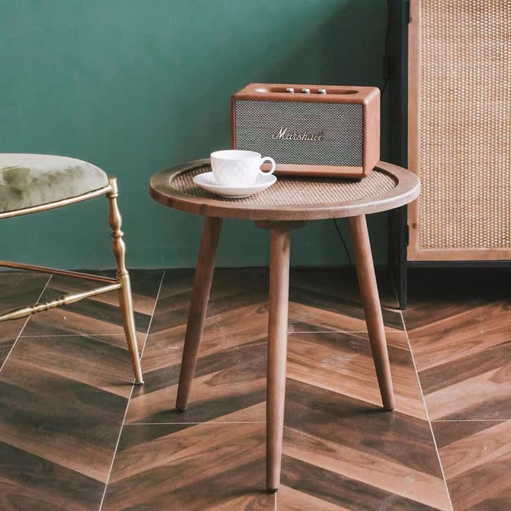 Round Wood Side Table