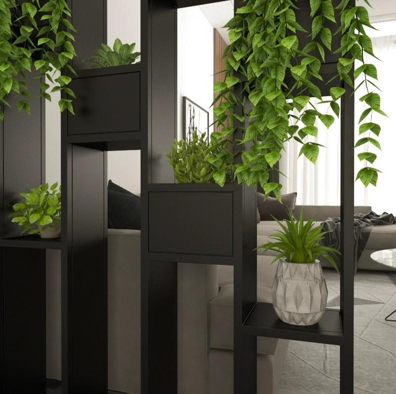 Industrial Metal Divider / Decorative Partition Planters