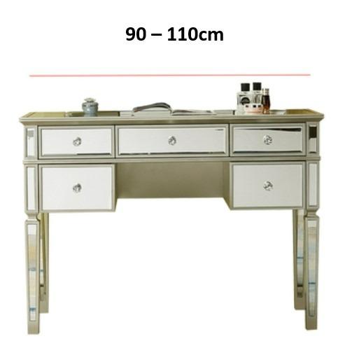 Mirrored Vanity Set, 5 Drawer Dresser Table, Mirror & Stool