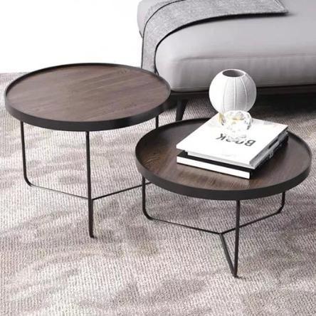 SUMMER Solid Wood Round Nesting Coffee Tables