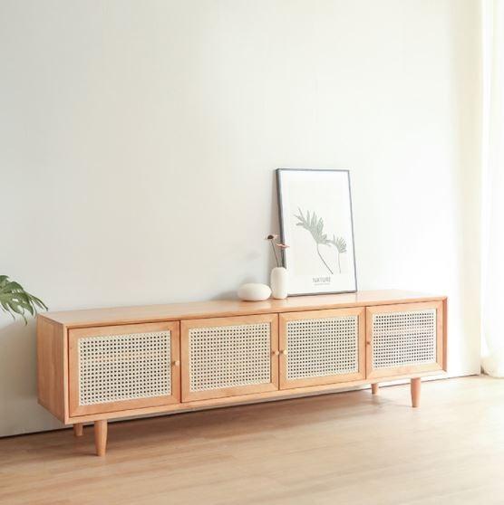 Solid Wood TV Console _ Drawers