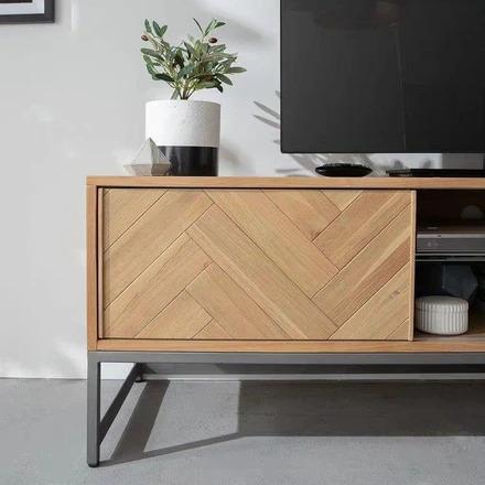 VALENTINA Rustic Herringbone TV Console