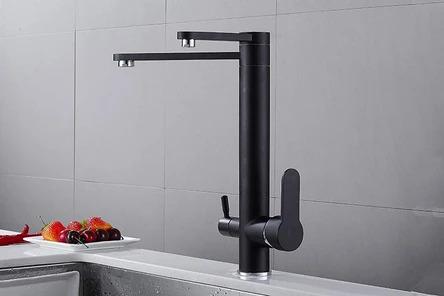 Modern Black Double Tap Faucet