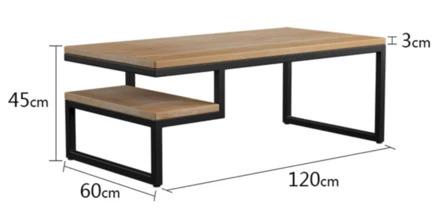Rustic Industrial Solid Pine Wood Coffee Table