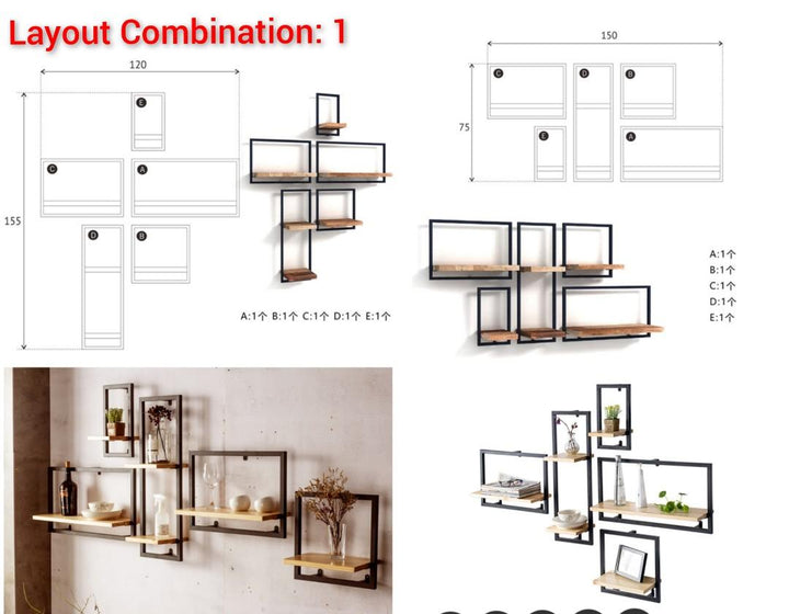 Modern Industrial Wall Shelf Unit