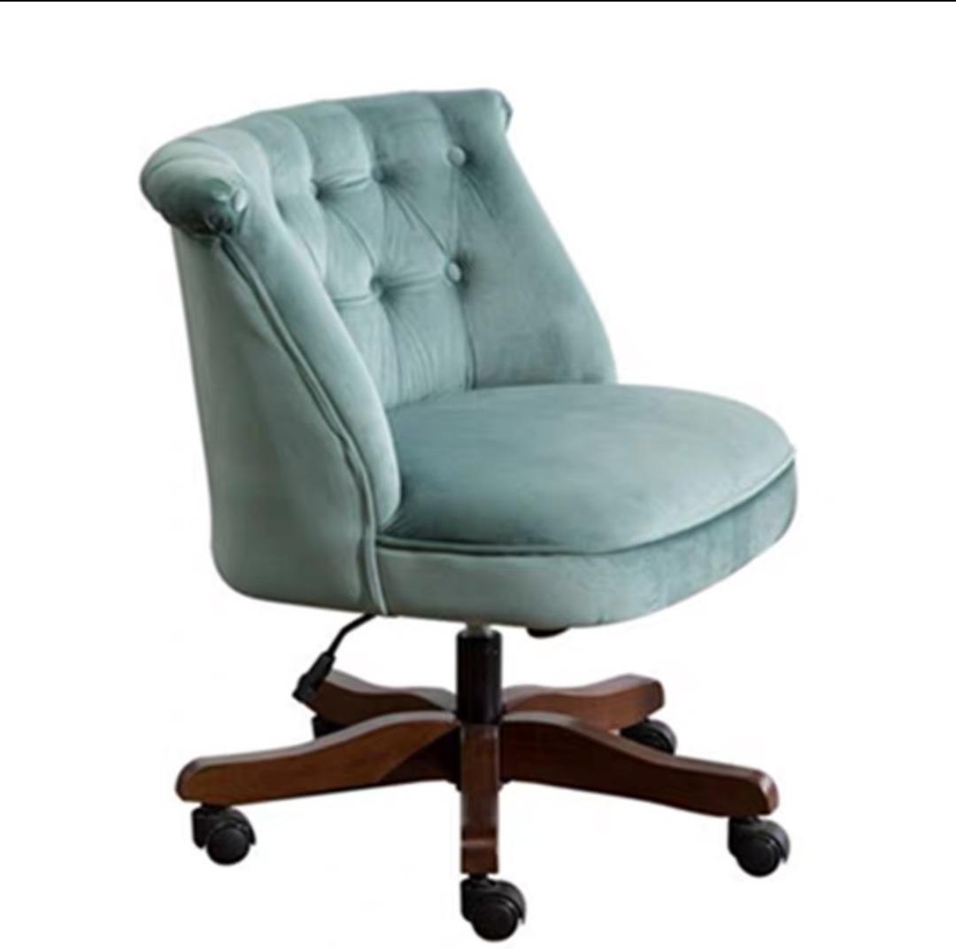 Wide Tufted Velvet Swivel Chair