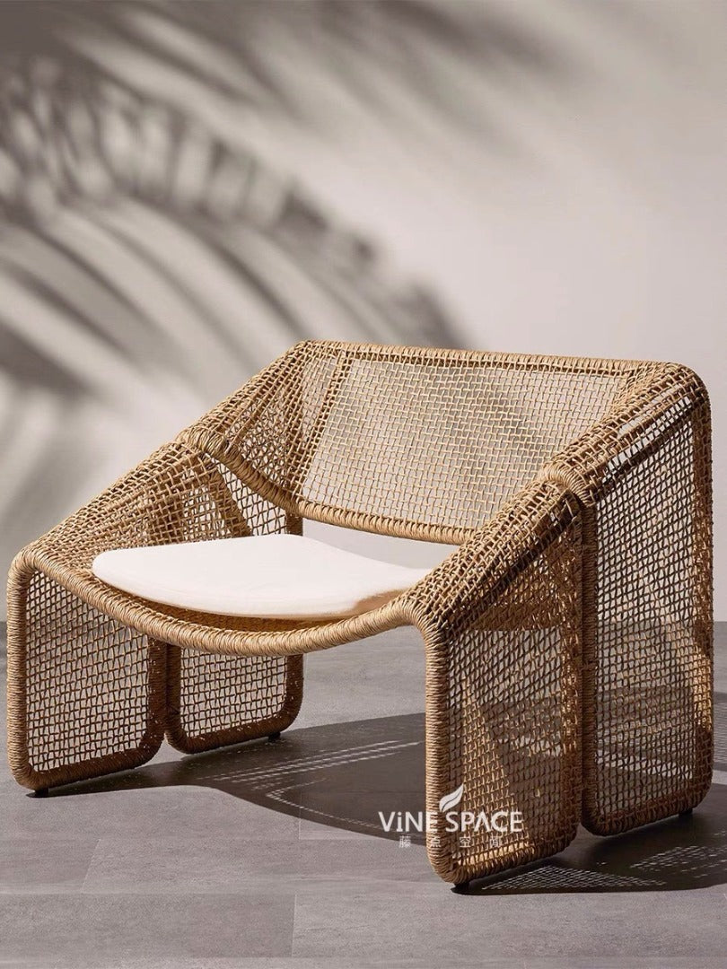 Wild Rattan Wicker Chair with Cushions