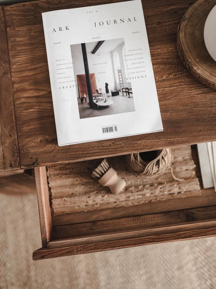 Wood log Drawer Console Table