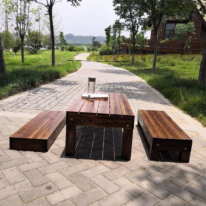 Wooden Picnic Table Bench Set