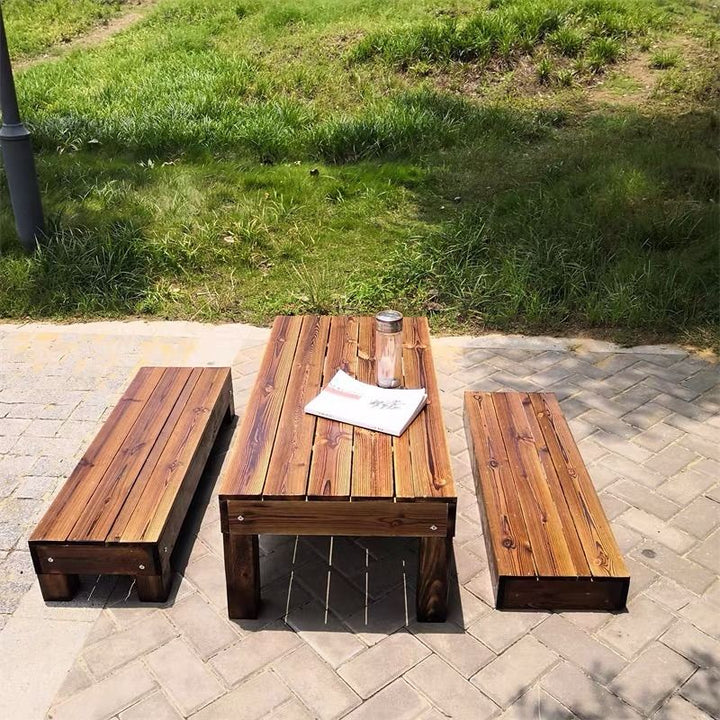 Wooden Picnic Table Bench Set
