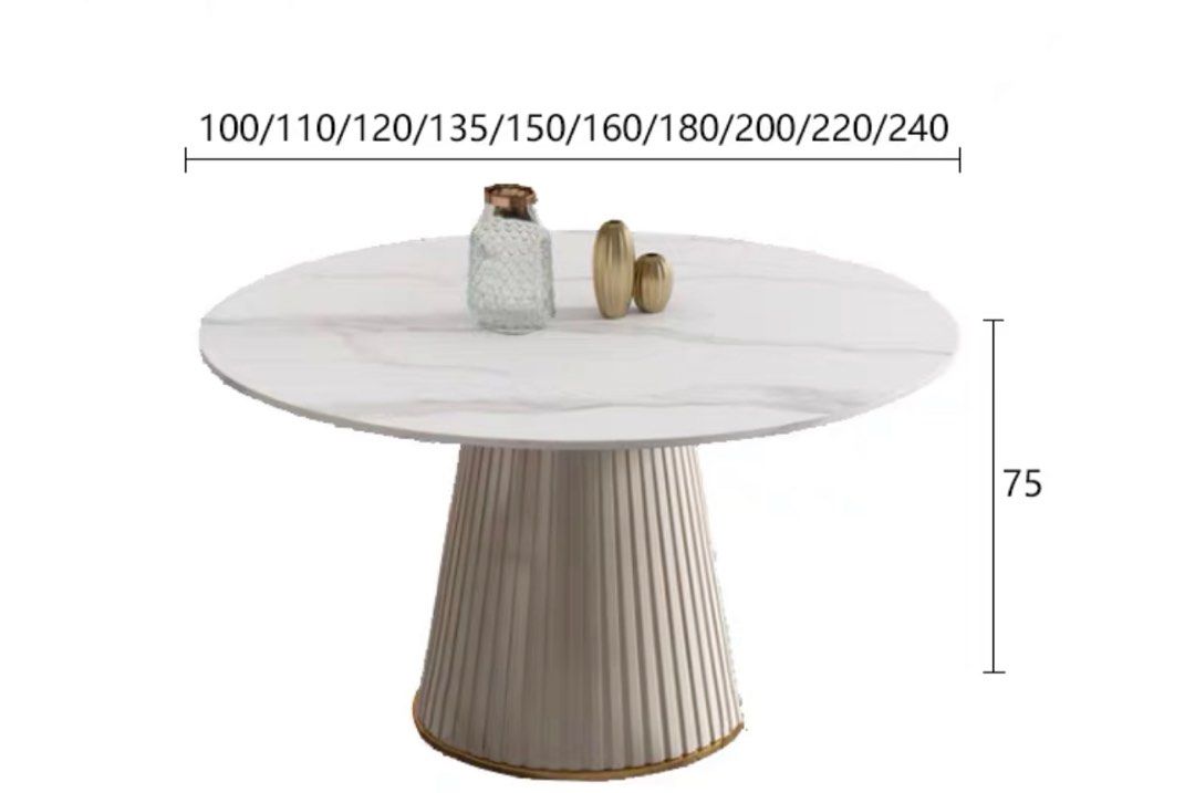 Modern Round Sintered Stone Dining Table