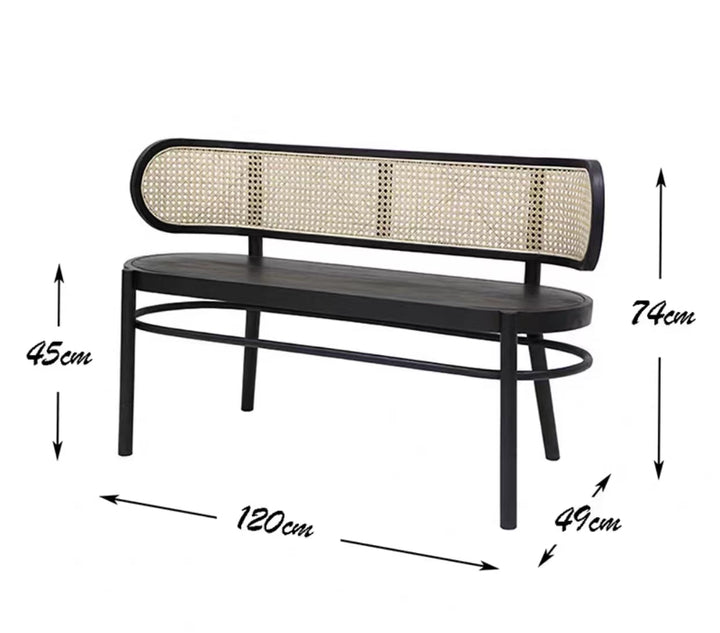 Solid Wood Bamboo Mesh Bench