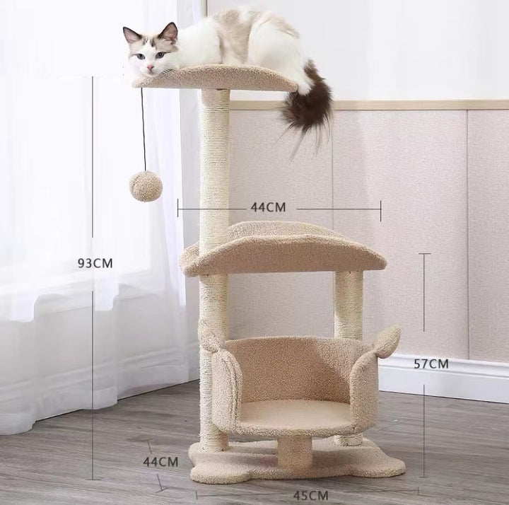 Matcha Green Cat Tower Fleece Bed Nest