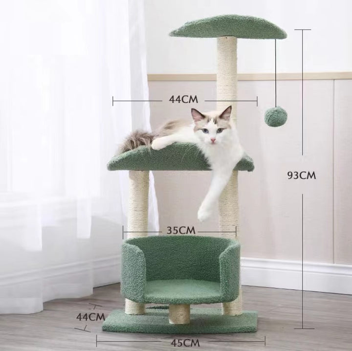 Matcha Green Cat Tower Fleece Bed Nest