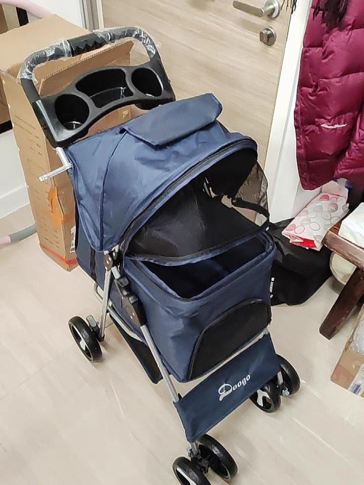 Easy Foldable Pet Travel Stroller Large Space Ventilated