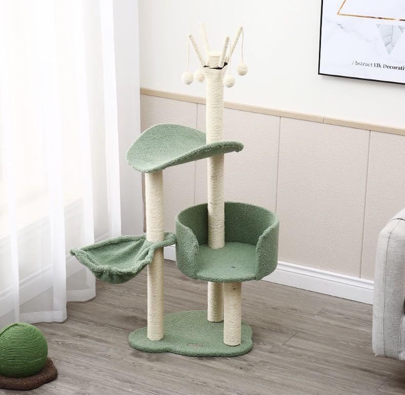 Green Cat Tree Condo Multi Level Play Toy