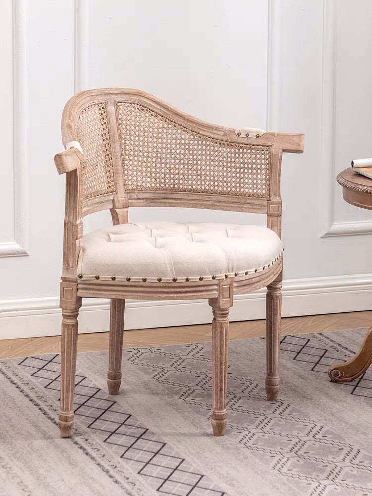 Mesh Tufted Upholstered Arm Chair