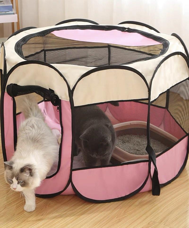 Pink Cat Kitten Playroom Pet Tent Collapsible Foldable