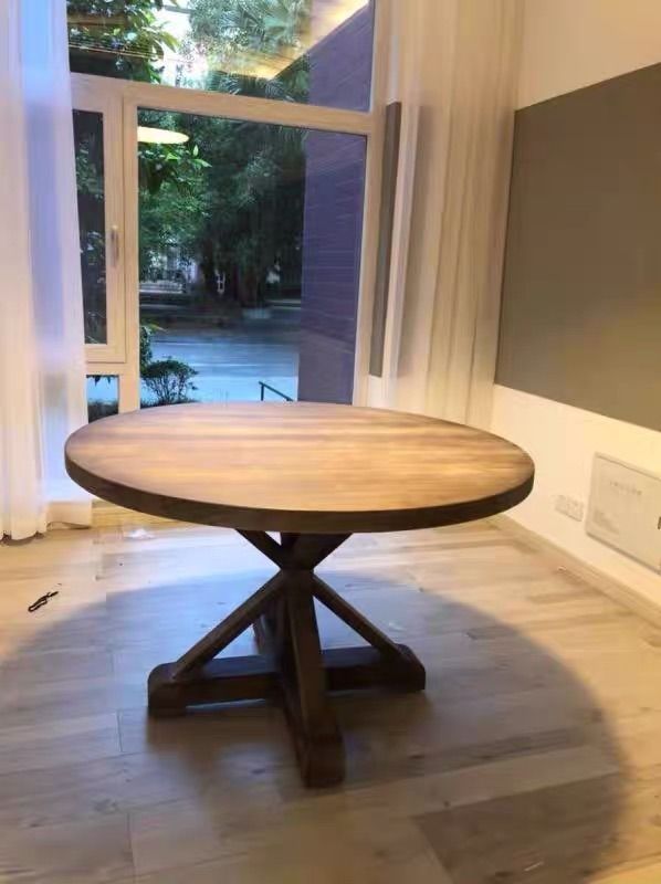Rustic Pedestal Dining Table