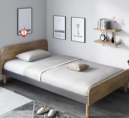 Bed Frame Solid Wood Super single Bed with mattress